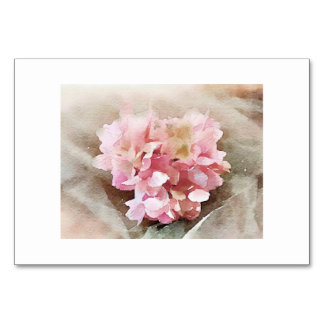 Numéro De Table Hydrangée Vintage en forme de coeur