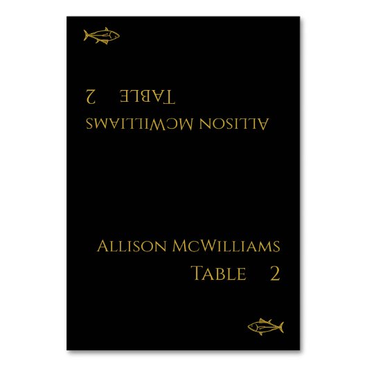 Numéro De Table Icône Black et Gold-Modern-Fish- (Par défaut)