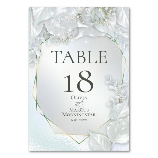 NUMÉRO DE TABLE | Icy Blue Pearl Shimmer (Par défaut)