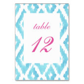 Numéro de table Ikat bleu turquoise (Dos)