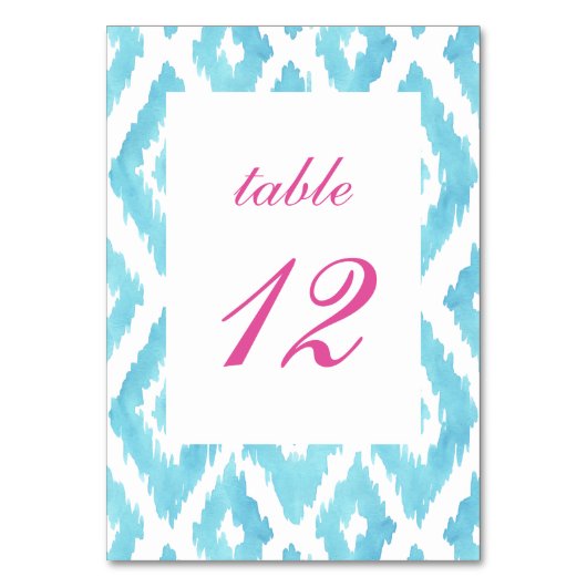 Numéro de table Ikat bleu turquoise (Par défaut)