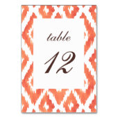 Numéro De Table Ikat Orange (Dos)