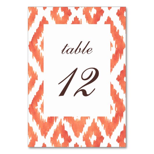 Numéro De Table Ikat Orange (Par défaut)