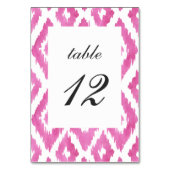 Numéro De Table Ikat rose chaud (Dos)