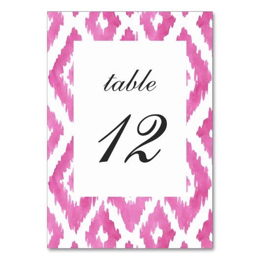 Numéro De Table Ikat rose chaud (Par défaut)