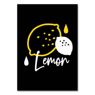 Numéro De Table Illustration Abstraite au citron - Art des agrumes