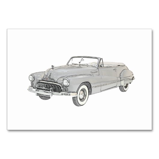 Numéro De Table Illustration convertible Buick Roadmaster 1947 (Devant)