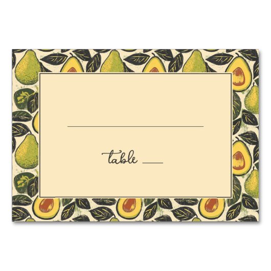 Numéro De Table Illustration de vert avocat joyeux (Devant)