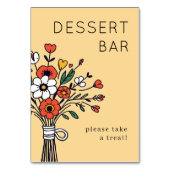Numéro De Table Illustration florale beige joyeuse (Dos)