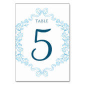 Numéro De Table Illustration Flore & Bow Mariage bleu (Par défaut)