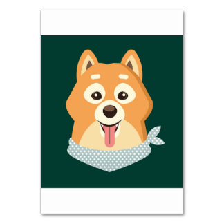 Numéro De Table Illustration plat mignon Sibainu Chien Chien Chien