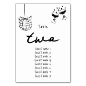 Numéro De Table Illustrations à main noire Doodles Mariage (Dos)