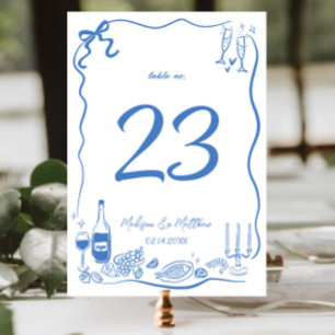 Numéro De Table Illustrations Dessins à Main Fête de Mariage