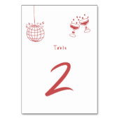 Numéro De Table Illustrations faites à la main Doodles Maroon Mari (Dos)