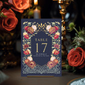 Numéro De Table Imaginaire Bleu Enchanted Garden Mariage