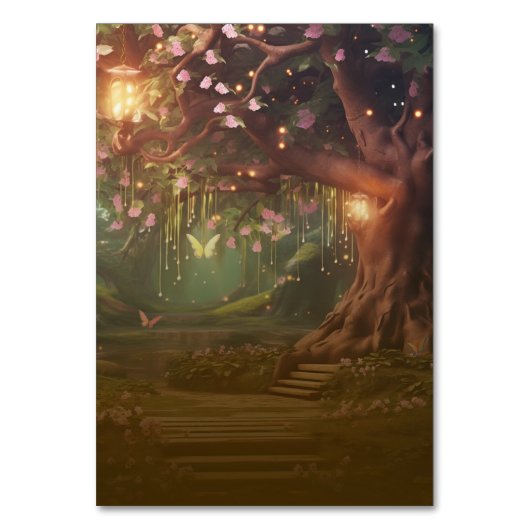 Numéro De Table Imaginaire Bois Enchantée Forêt Glow Sweet 16 (Dos)