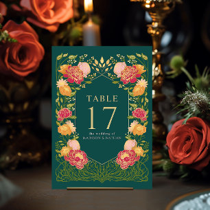 Numéro De Table Imaginaire Vert Enchantée Mariage de jardin