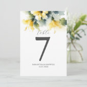 Numéro de table imprimable Hibiscus aquarelle (Debout devant)