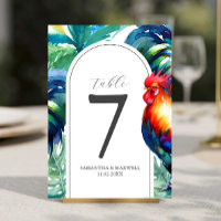 Numéro de table imprimable style Key West aquarell