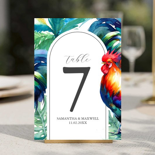 Numéro de table imprimable style Key West aquarell
