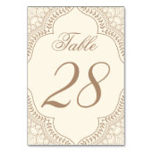 Numéro de table indienne Mehndi | Couleur modifiab (Dos)