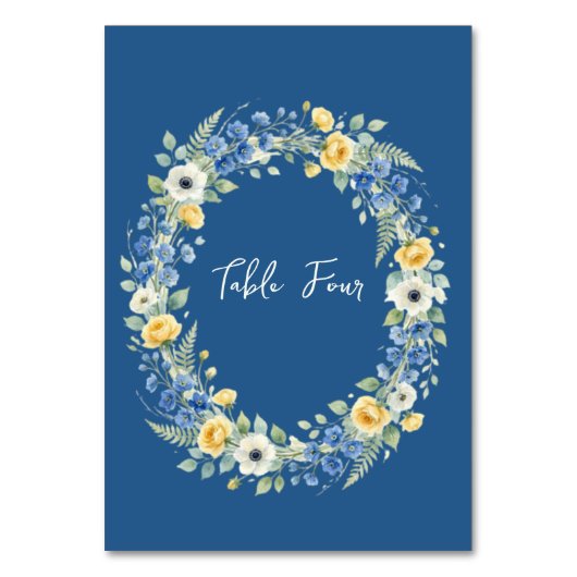 Numéro de table Indigo & Yellow Bloom (Par défaut)