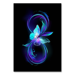 Numéro De Table Infinité brillante avec papillon magique