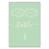 Numéro De Table Infinity néo menthe botanique romantique chic élég (Dos)
