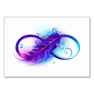 Numéro De Table Infinity with purple feather