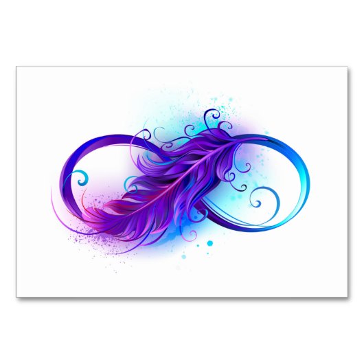 Numéro De Table Infinity with purple feather (Devant)