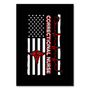 Numéro De Table Infirmière correctionnelle USA Drapeau Infirmière