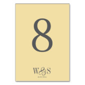 Numéro De Table Initiales de couples de mariage Jaune Beurre Éléga (Dos)