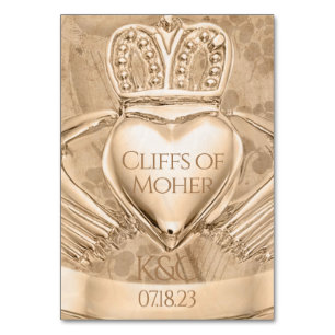 Numéro De Table Initiales du Mariage de la ceinture de Claddagh No