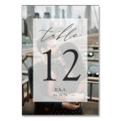 Numéro De Table Initiales photo de mariage élégant et date (Par défaut)