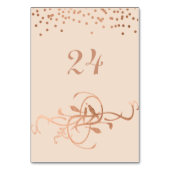 Numéro De Table Inséparables rose Gold Foil Numéros de tableau (Dos)