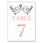 Numéro De Table Inséparables Whimsical mignons Lovebirds Mariage r (Par défaut)