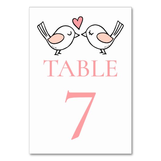 Numéro De Table Inséparables Whimsical mignons Lovebirds Mariage r (Par défaut)