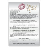 Numéro De Table Instructions pour l'application Rose & Gold Lip (Dos)