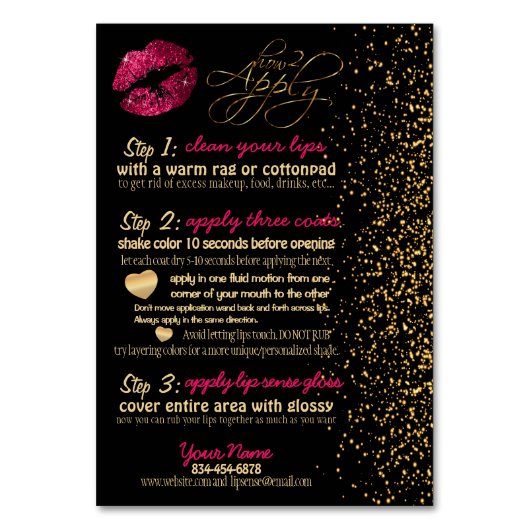 Numéro De Table Instructions sur la couleur de la lèvre de Parties (Par défaut)