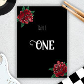 Numéro De Table Invitation de l'ancienne école de tatouage noir et