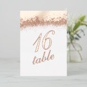 Numéro de table Invitation en feuille de glitter d (Debout devant)