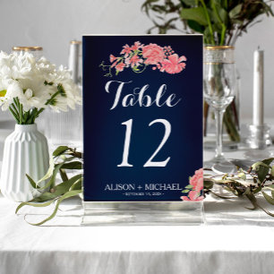 Numéro De Table Invité mariage de script de broussailles de la mar