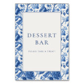 Numéro De Table Inviting Blue Floral Border (Dos)