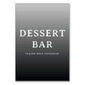 Numéro De Table Inviting Grayscale Minimalist Dessert Bar Sign (Dos)