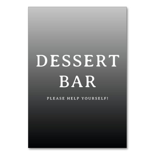 Numéro De Table Inviting Grayscale Minimalist Dessert Bar Sign (Par défaut)