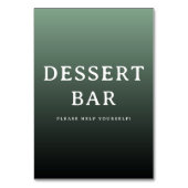 Numéro De Table Inviting Green Gradient Dessert Bar Sign (Dos)