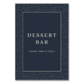 Numéro De Table Inviting Navy Minimalist Dessert Bar Sign (Dos)