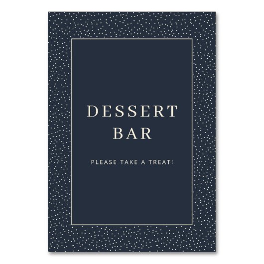Numéro De Table Inviting Navy Minimalist Dessert Bar Sign (Par défaut)
