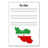 Numéro De Table Iran Map with Flag and Emblem (Dos)
