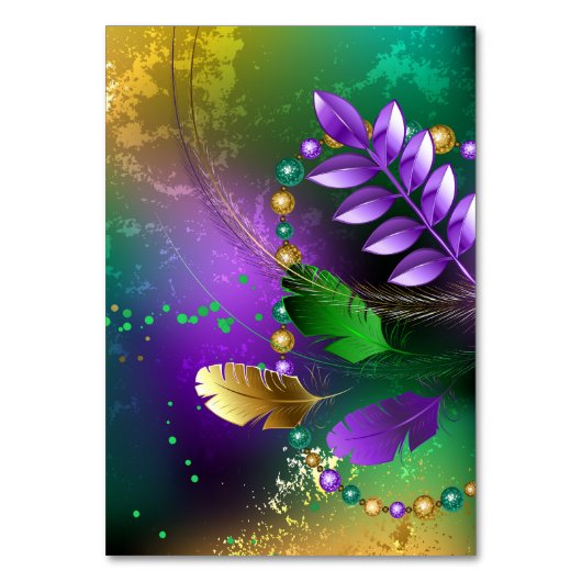 Numéro De Table Iridescente mardi gras arrière - plan avec perles (Par défaut)
